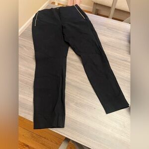 Ted Baker Black Stretchy Pants With Gold Zippers